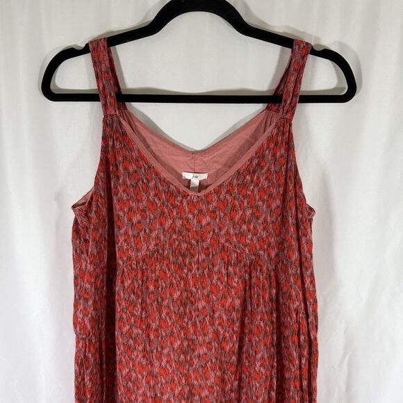Joie Midi Dress Women's Small Red Floral Sleeveless Pullover Lightweight Vneck - Picture 2 of 11